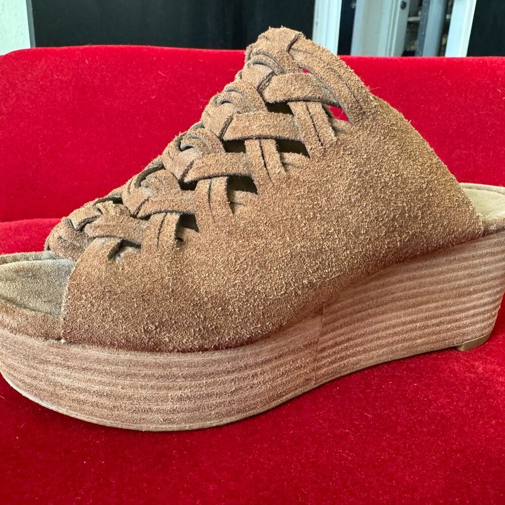 Michael Kors Westley Slides suede PLATFORM wedge 50130